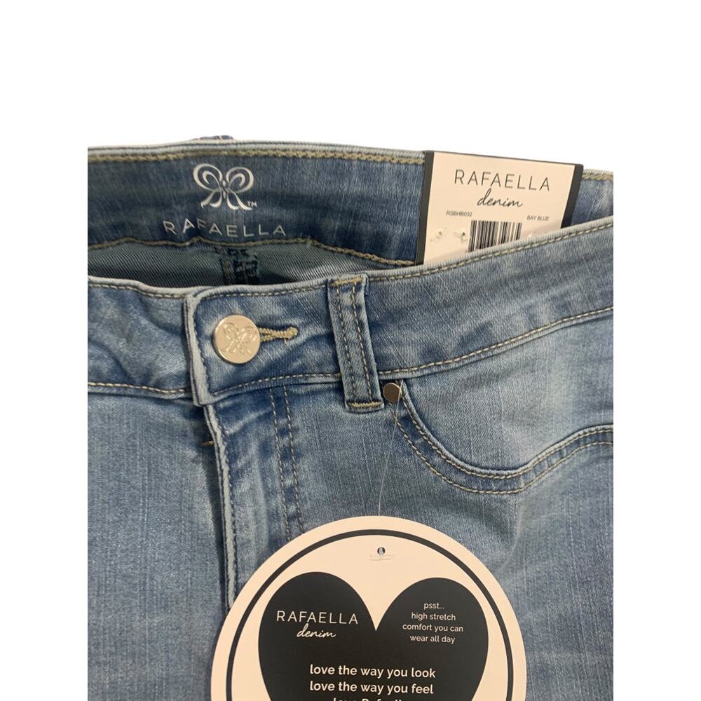 Size 6 Rafaella Denim Womens New Jean Bermuda Stretch Jean Shorts Bay Blue - Picture 5 of 6